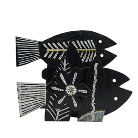 Jesus Tellosa (Mexican, 1936) Welded Metal Fish Group Sculpture
