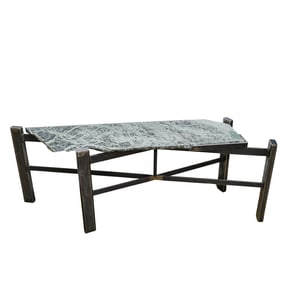 MCM Granite and Metal Accent Table
