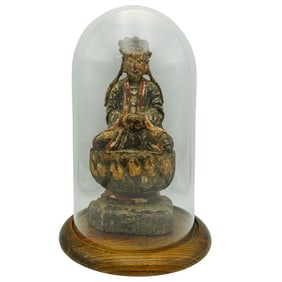 18th Ct. Chinese Polychrome Wood Buddha