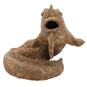 Pre Columbian Zoomorphic Pottery Lizard