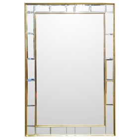 Large Brass Mid-Century Wall Mirror