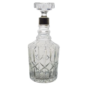 Antique Cut Crystal Silver Mounted Decanter