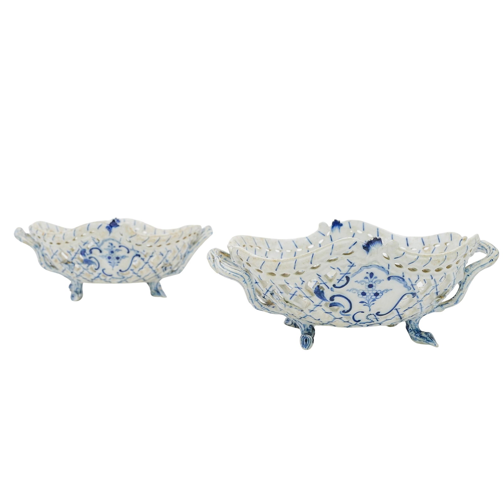 Pair of Meissen Porcelain Reticulated Bowls (1 of 6)