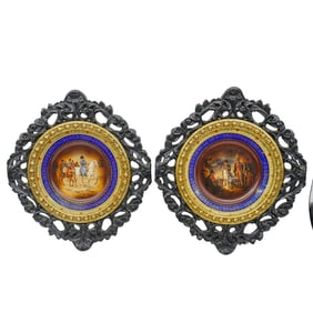 Pair of Napoleonic Style Cabinet Plates
