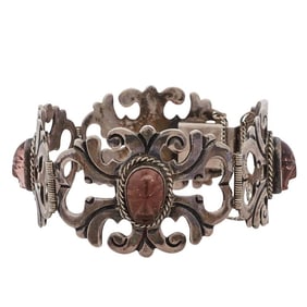 Mexican Sterling Silver Panel Bracelet