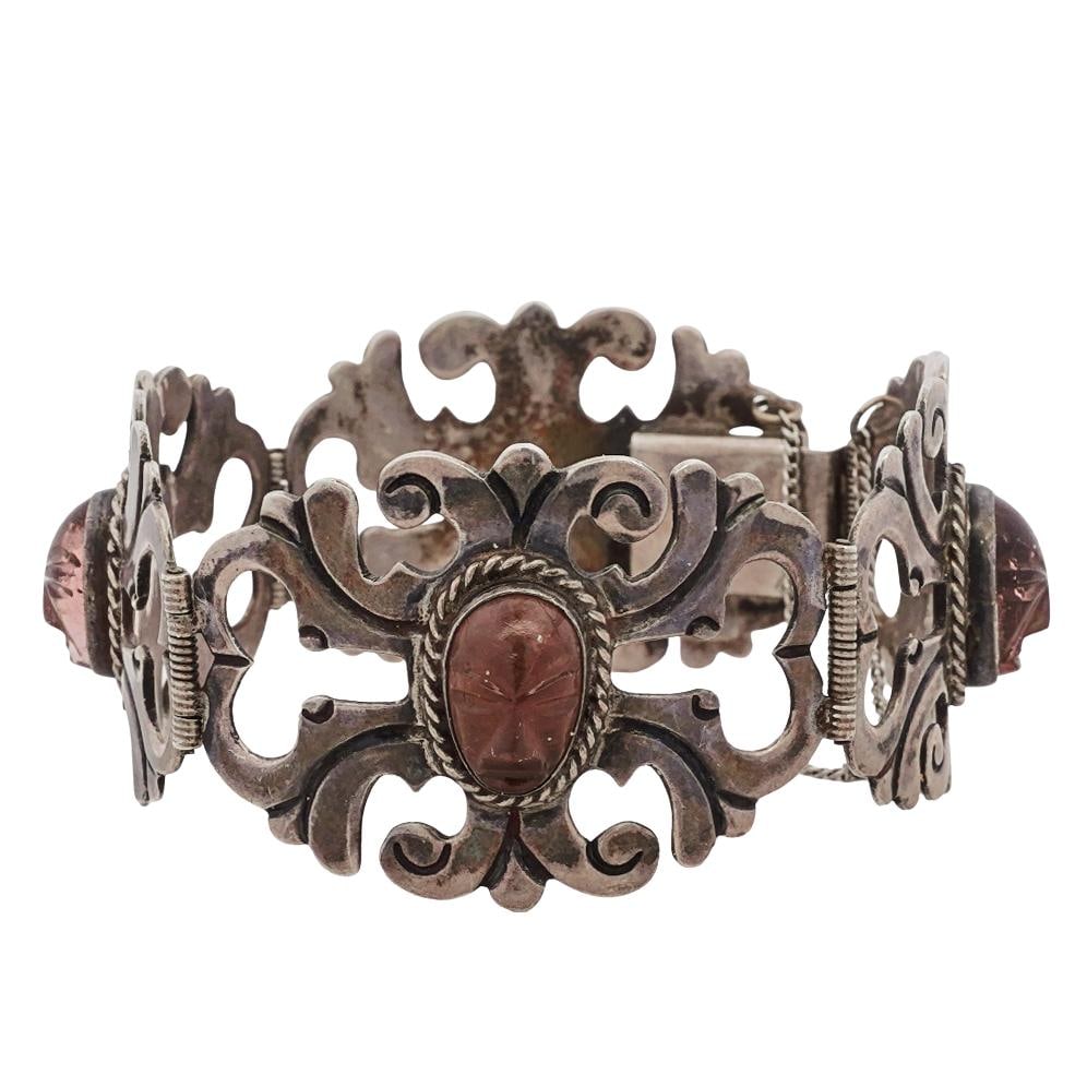 Mexican Sterling Silver Panel Bracelet (1 of 6)