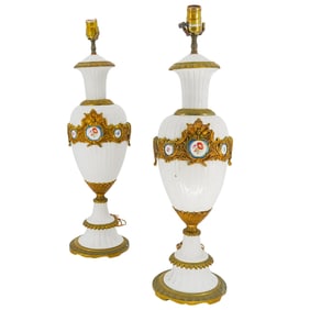 Pair of French Porcelain Lamps