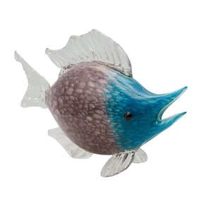 Vintage Sommerso Art Glass Fish Sculpture