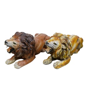(2 pcs) Large Italian Terracotta Lions