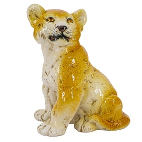 Large Italian Ceramic Lion Cub