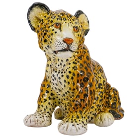 Large Ceramic Leopard Cub