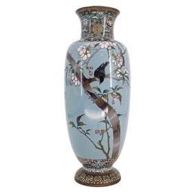 Antique Fine Japanese Meiji Era Cloisonne Enamel Vase