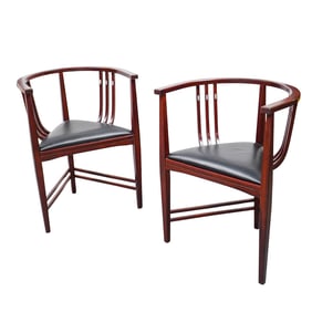 Pair of Designer Italian Wood Chairs