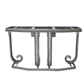 Edgar Brandt Style Wrought Iron Console Table