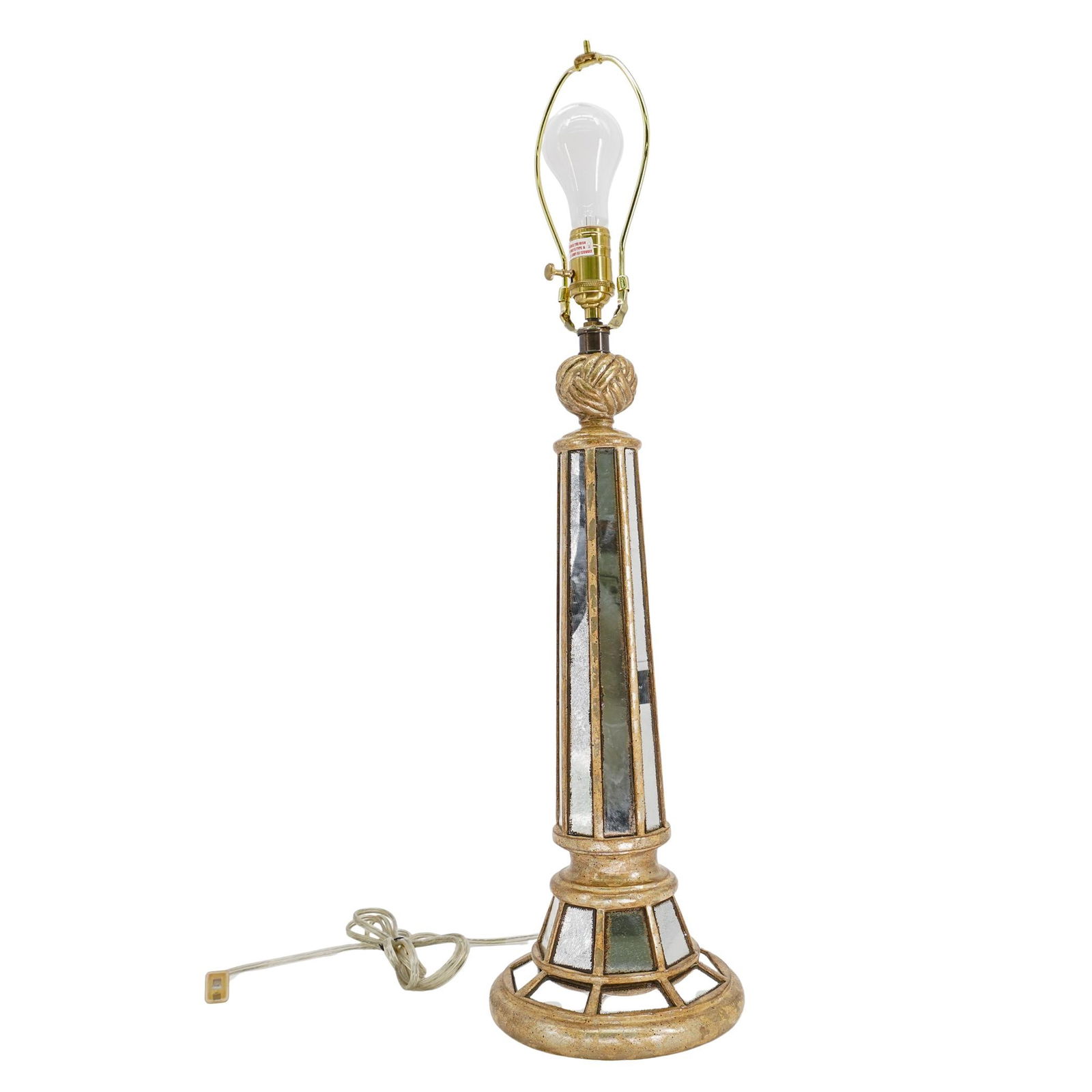 Vintage Metal And Mirror Glass Lamp (1 of 5)