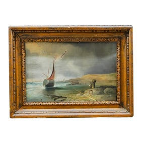 J. Langley Shoreline Oil Painting