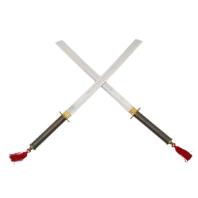 Pair Of Pakistan Katana Swords W/ Scabbard