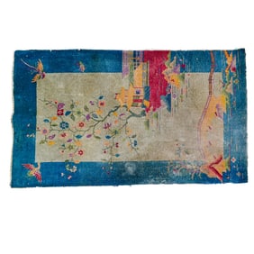 Chinese Art Deco Pictorial Wool Rug