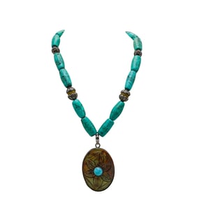 Native American Sterling & Turquoise Necklace