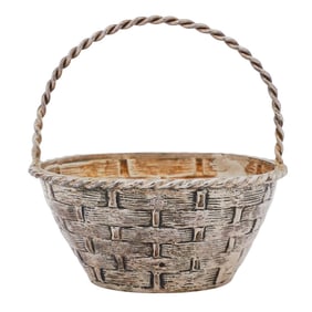 Vintage Camusso Sterling Silver Woven Basket