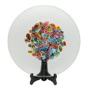 Murano Art Glass Millefiori Centerpiece Plate