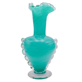 Murano Mezza Filigrana Vase