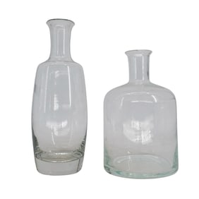 (2 Pcs) Vintage Blown Glass Vases