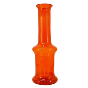 Large Orange Art Glass Vase
