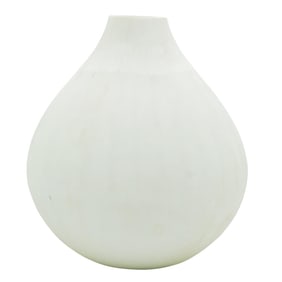 Signed Textured White Glass Bud Vase