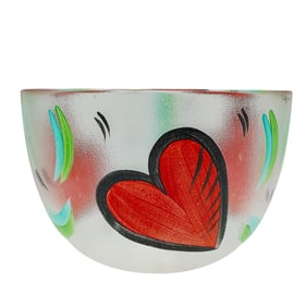 Kosta Boda Glass Hearts Bowl