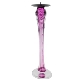 Signed Art Glass Candle Holder