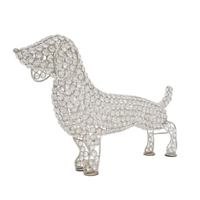 Vintage Metal And Glass Fishnet Dog Sculpture