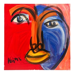 Peter Keil (Germany, 1942) Astracted Portrait Painting