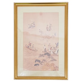 Chinese Woodblock Print "Crowd of Immortals Wishing Long Life"