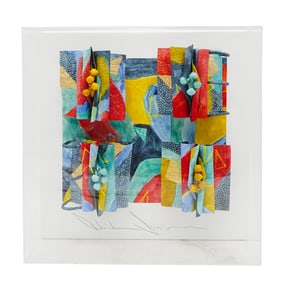 Akiko Sugiyama (Japanese/American b. 1947) Paper Sculpture In Shadowbox