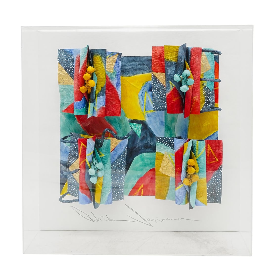 Akiko Sugiyama (Japanese/American b. 1947) Paper Sculpture In Shadowbox (1 of 5)