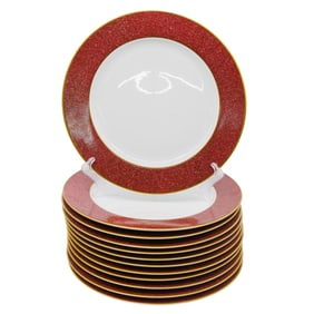 (12 Pc) Bernardaud Limoges Dinner Plates Set