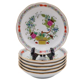 (6 Pc) Herend 'Indian Basket' Porcelain Small Dishes