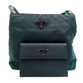 Prada Green Tessuto Tote & Black Wallet