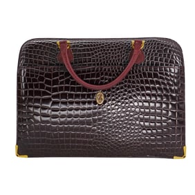 Vintage Must De Cartier Leather Document Holder Briefcase