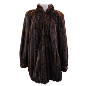 Vintage Fur Zippered Women's Short Coat
