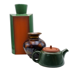 (3 Pcs) Signed Ceramic Pottery Grouping