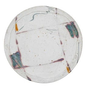 Large Signed Roku Pottery Decorative Charger Plate