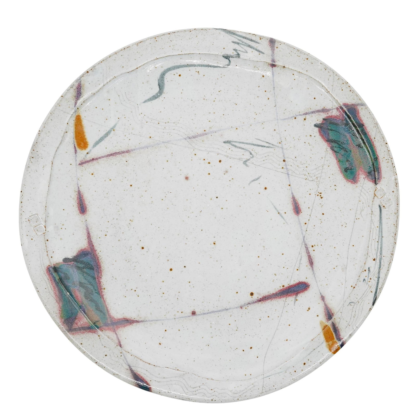 Large Signed Roku Pottery Decorative Charger Plate (1 of 5)