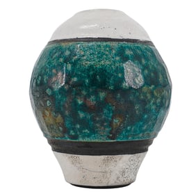 Raku Ceramic Vase, Signed