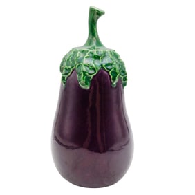 Signed Ceramic Eggplant Sculpture
