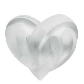 Lalique Crystal Knotted Heart Paperweight
