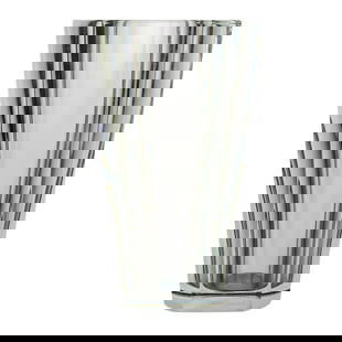 Baccarat Crystal Diane Vase: Baccarat Crystal Diane Vase20th century, FranceThis vase is made of clear lead crystal and features a subtly tapered octagonal form with deep facets. The base is etched with the Baccarat logo.H: 8" W: