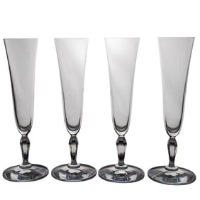 (4 Pc) Baccarat Crystal 'Clara' Champagne Flutes