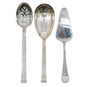 (3 Pcs) Silver Serving Utensils Collection